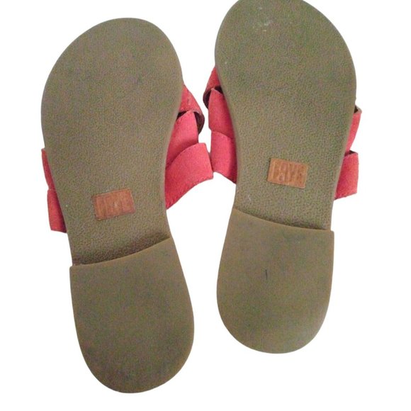 Frye Womens Carla Criss Cross Red Suede Leather Sandals Slides Flip Flops 6.5 M - Picture 11 of 12